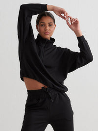 Black Comfy Half Zip
