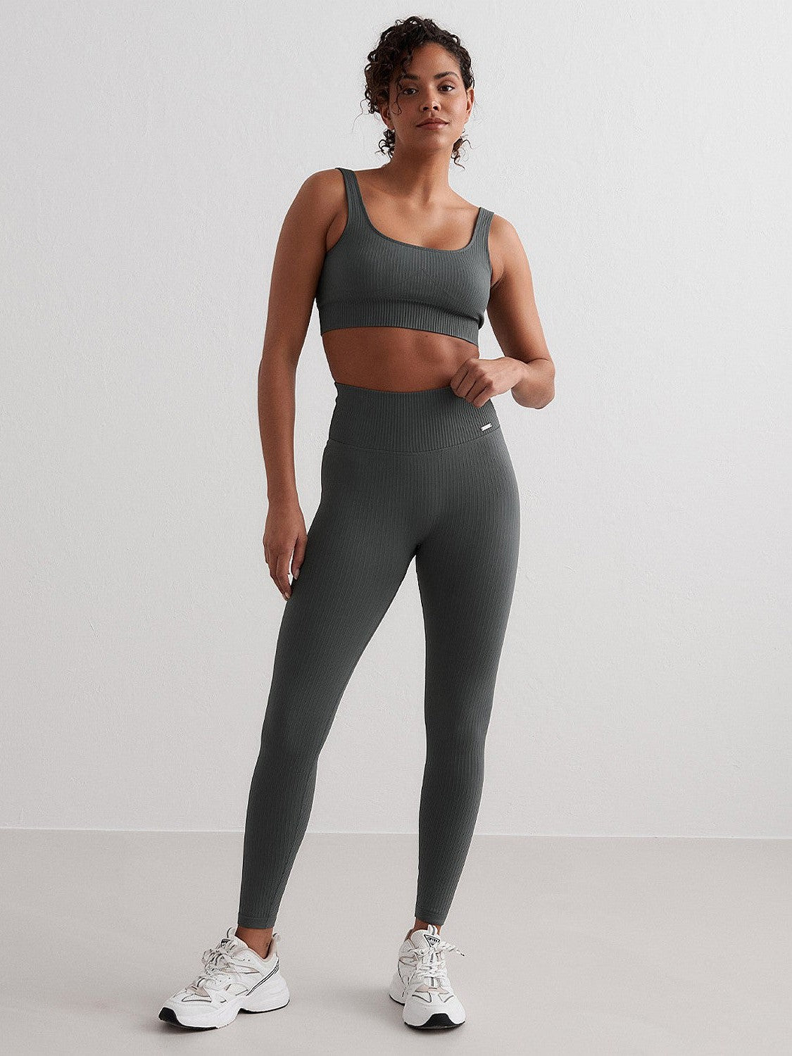Sage Ribbed Seamless Tights