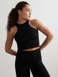 Black Shape Seamless Racerfront Top