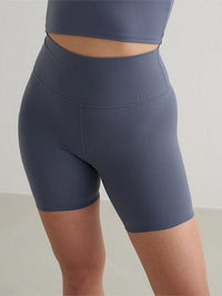 Stormy Blue Midi Biker Shorts