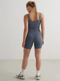 Stormy Blue Midi Biker Shorts