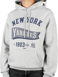 New York Yankees MLB Pennant Graphic Grey Pullover Hoodie