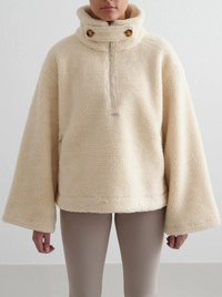 Almond White Pile Anorak
