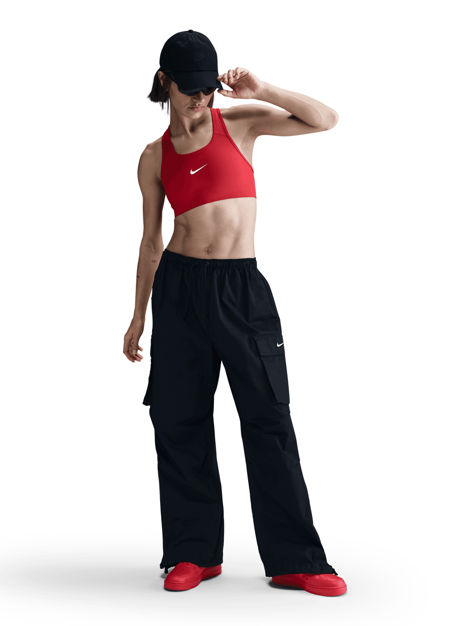 Mid-Rise Oversized Cargo Trousers