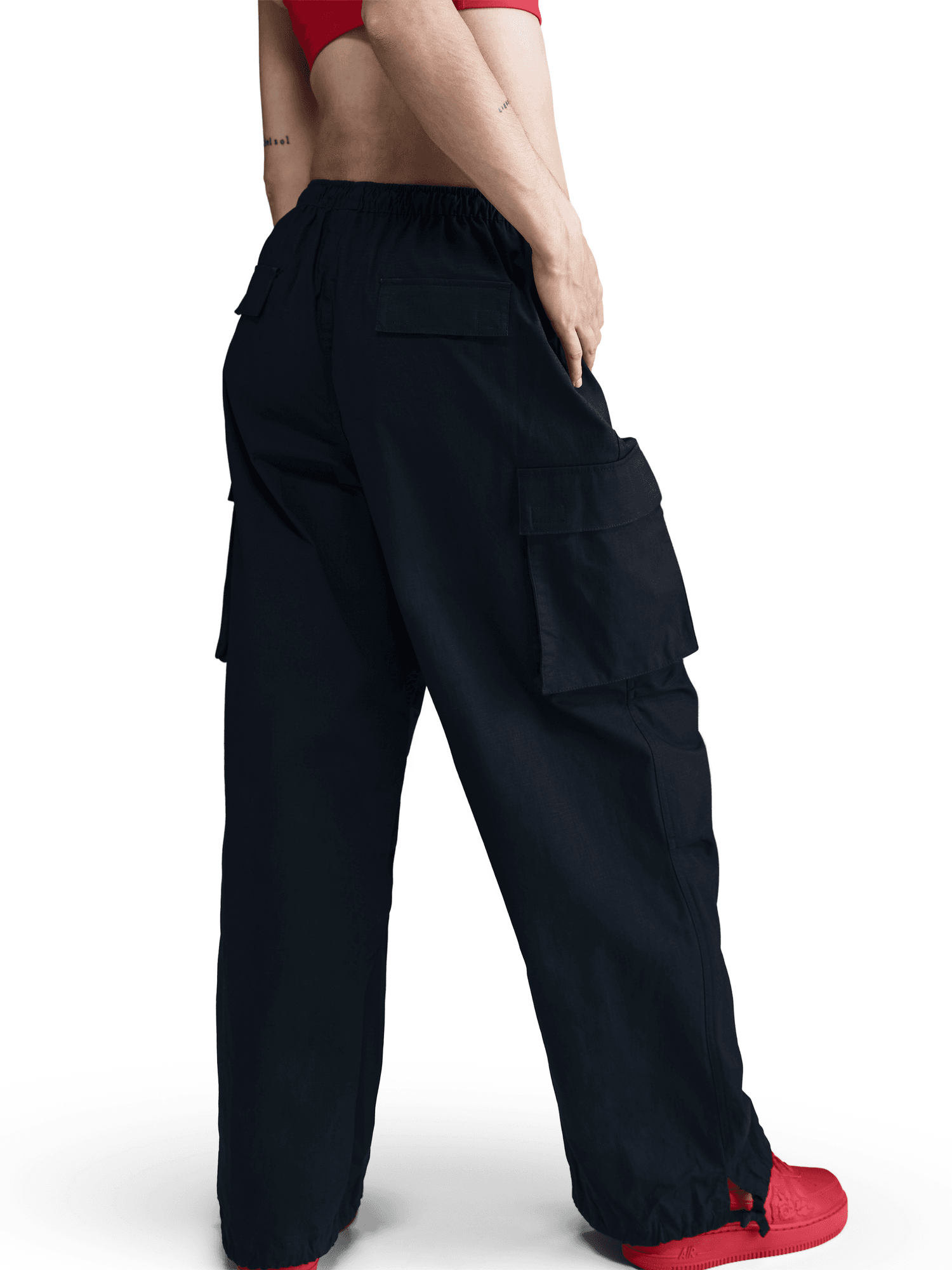 Mid-Rise Oversized Cargo Trousers