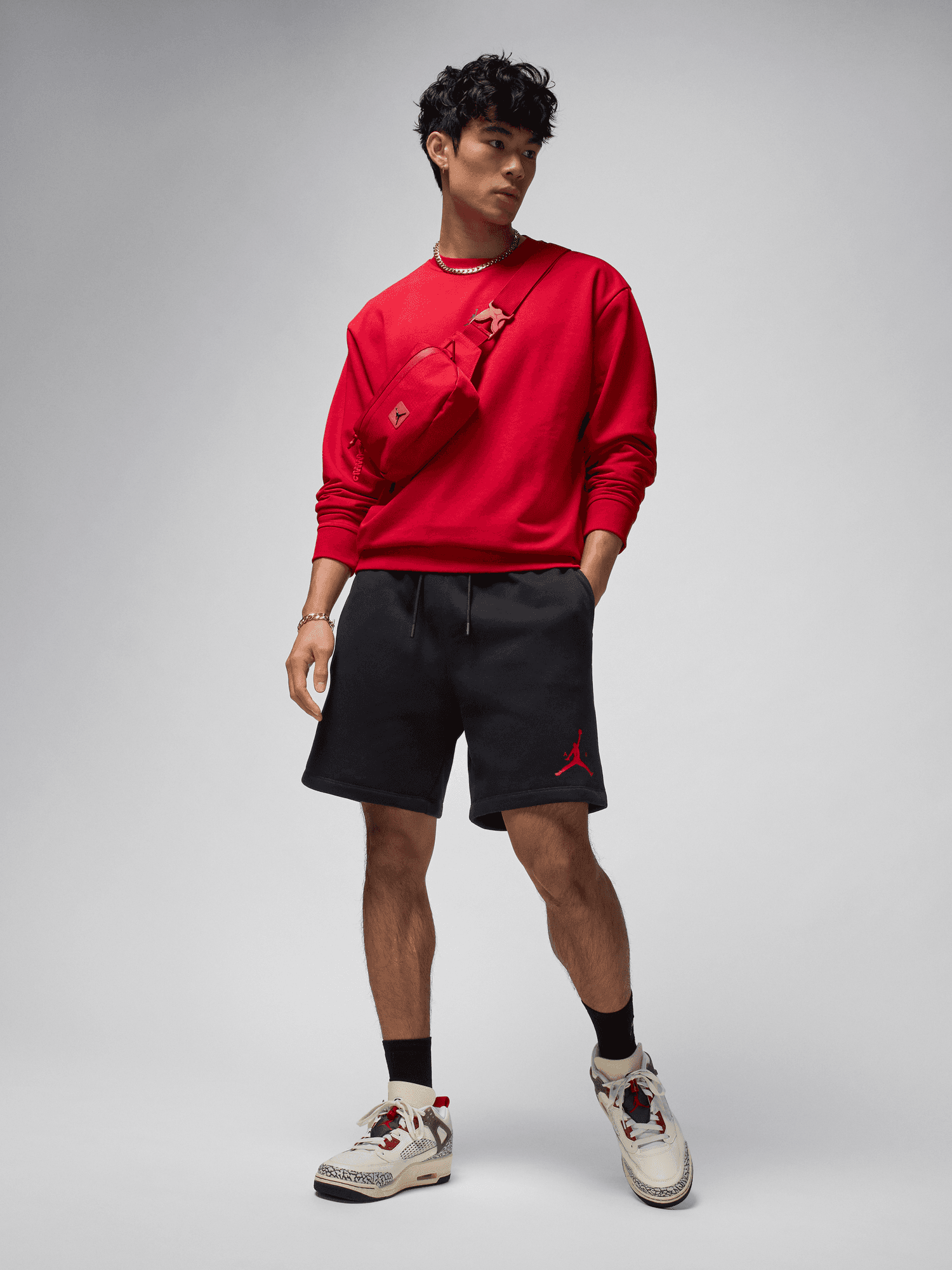 jordan jumpman fleece shorts red