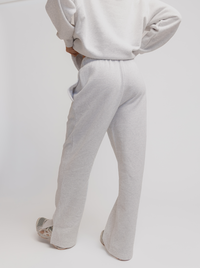 Wide Leg Sweats in Snow Marle