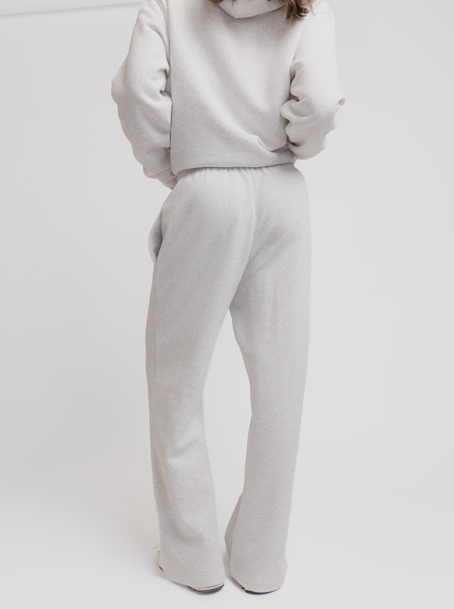 Wide Leg Sweats in Snow Marle