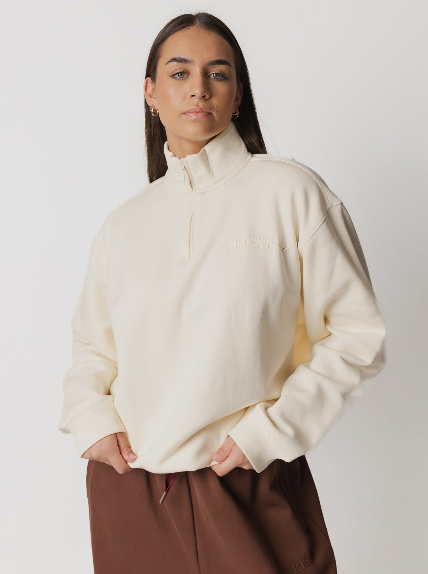 Essentials Linear Oversized Quarter-Zip
