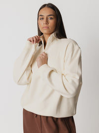 Essentials Linear Oversized Quarter-Zip