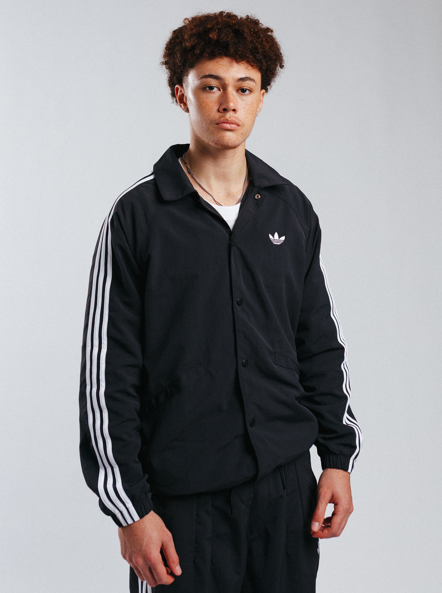Adidas M 3-Stripes Coach Jacket - Black