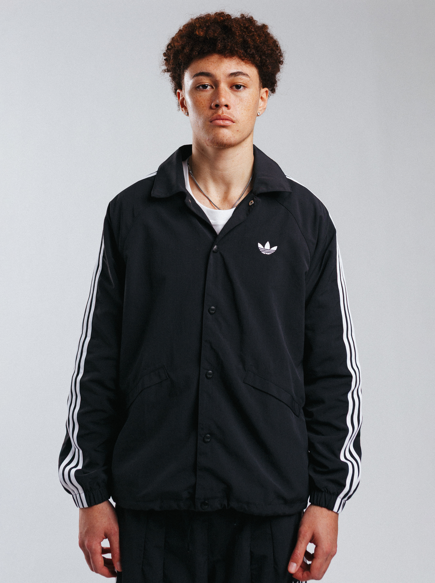 Adidas M 3-Stripes Coach Jacket - Black
