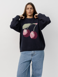 Cherry Jacquard Knit