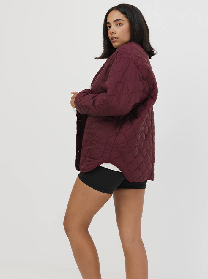 Quilted Jacket In Mulberry