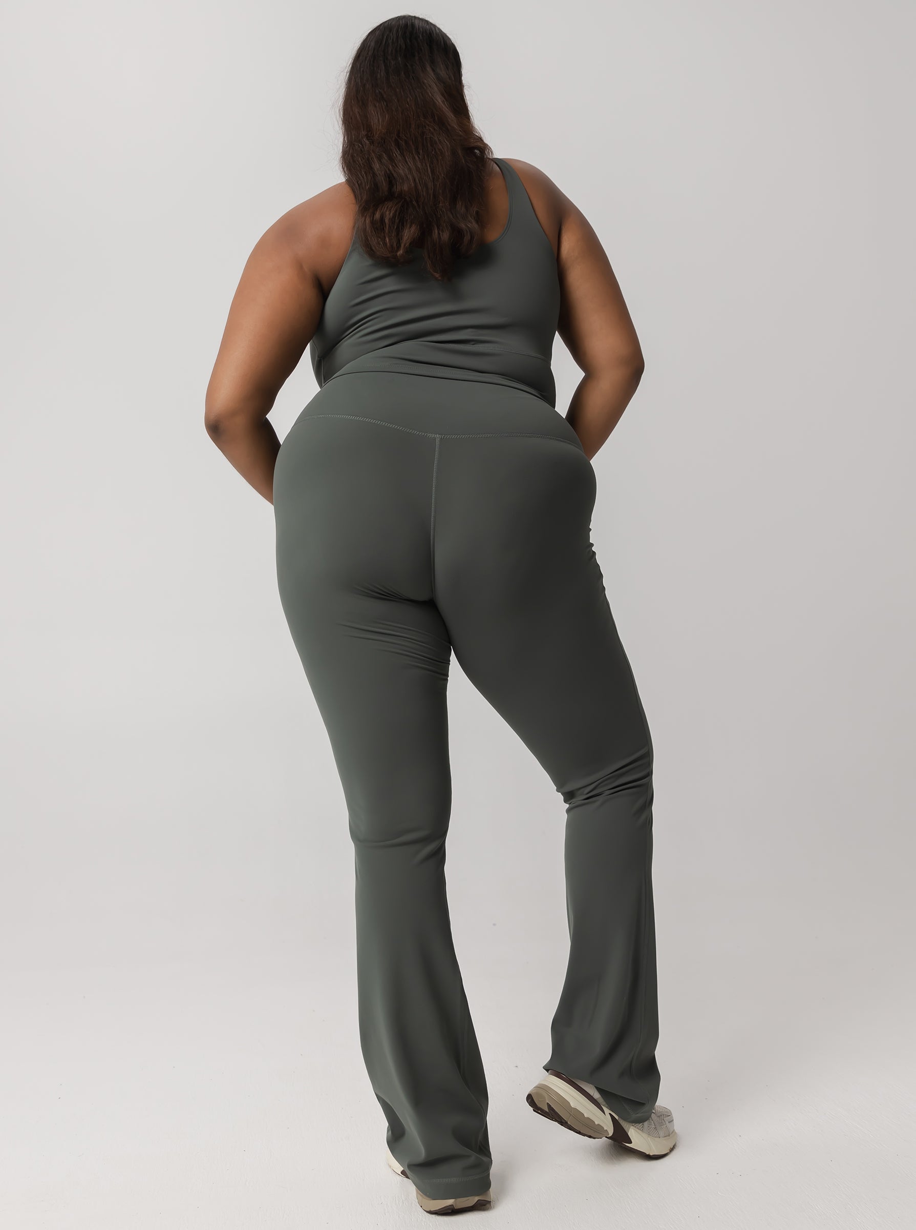 Peached Taylor Flared Tight In Eucalyptus