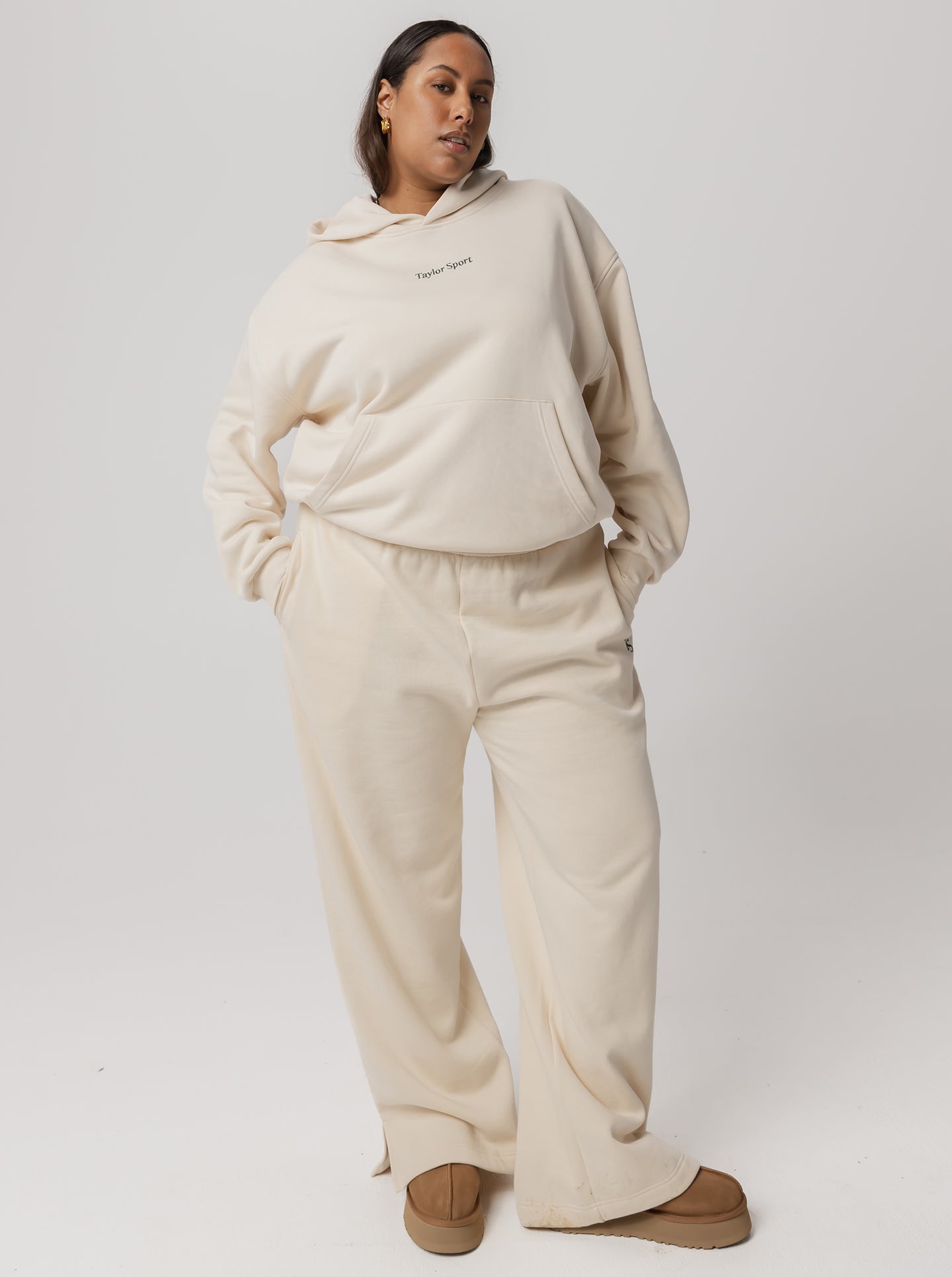 Wide Leg Sweats in Vanilla