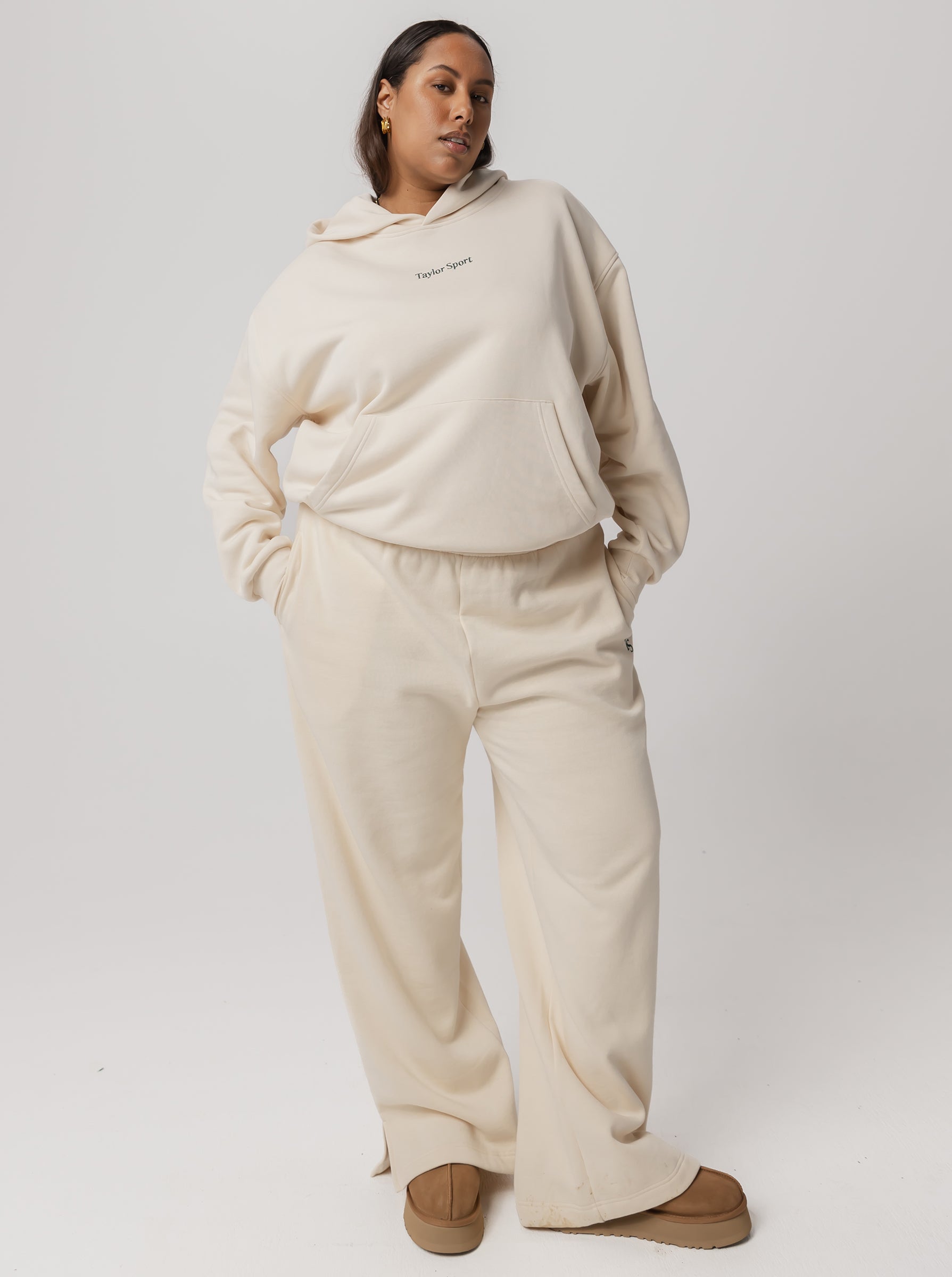 Wide Leg Sweats in Vanilla