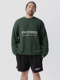 Pursuit Embroidered Knit in Stadium Green