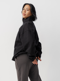 Quarter Zip in Solid Black