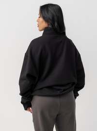 Quarter Zip in Solid Black