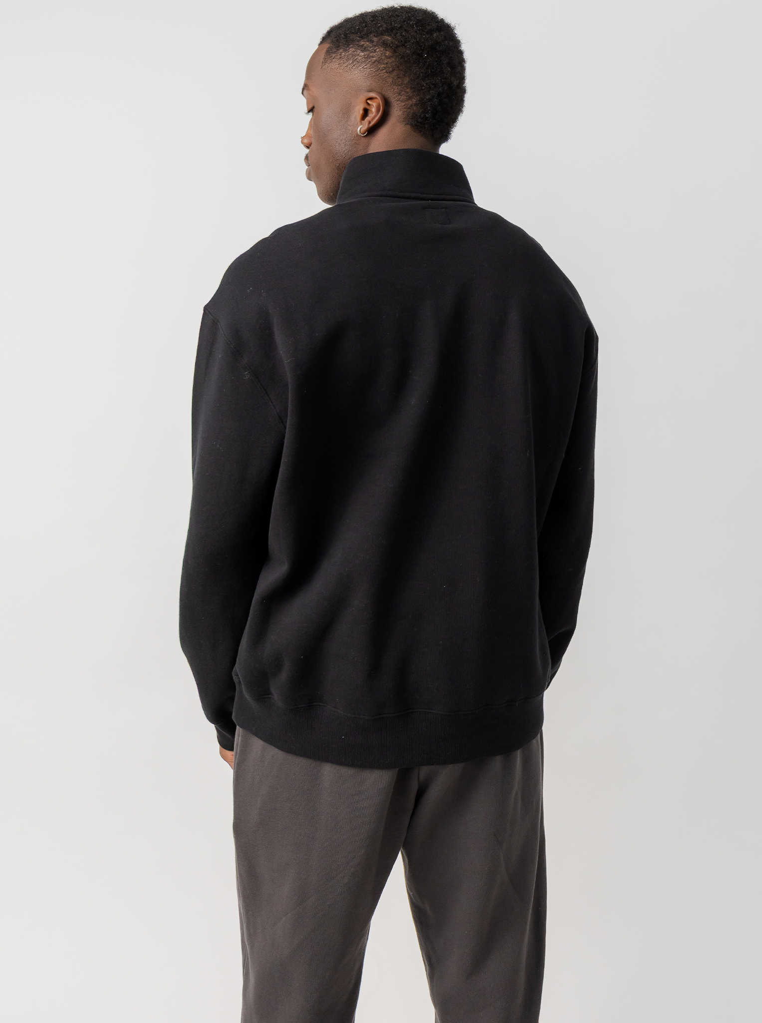 Quarter Zip in Solid Black