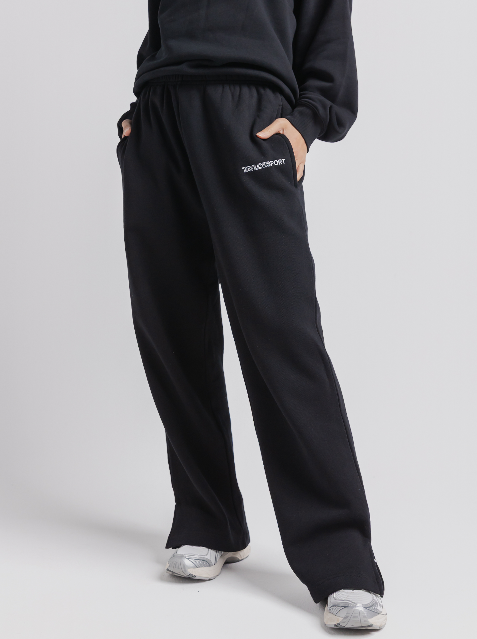 Wide Leg Sweats in Black
