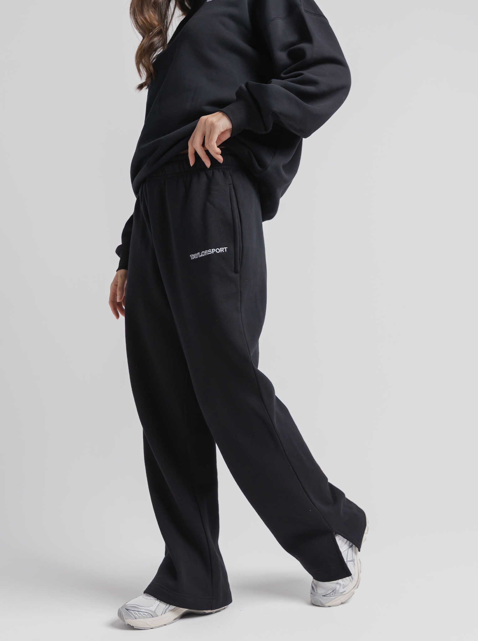 Wide Leg Sweats in Black