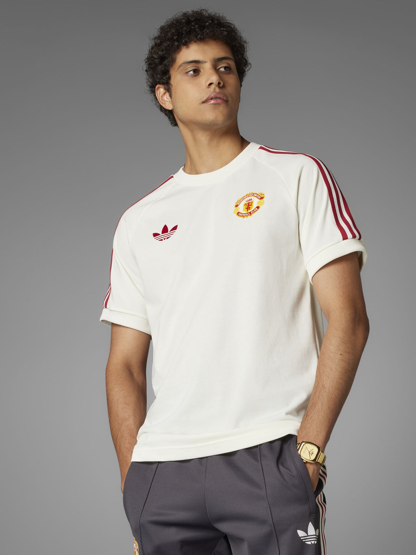 Manchester United Adicolor Classics 3 Stripe T-Shirt