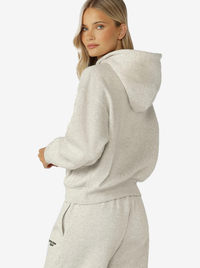 Lorna Jane W Sport Mode Zip Through Hoodie - Chalk Marl