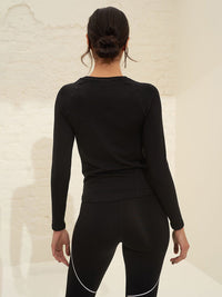 Black Soft Basic Long Sleeve Top
