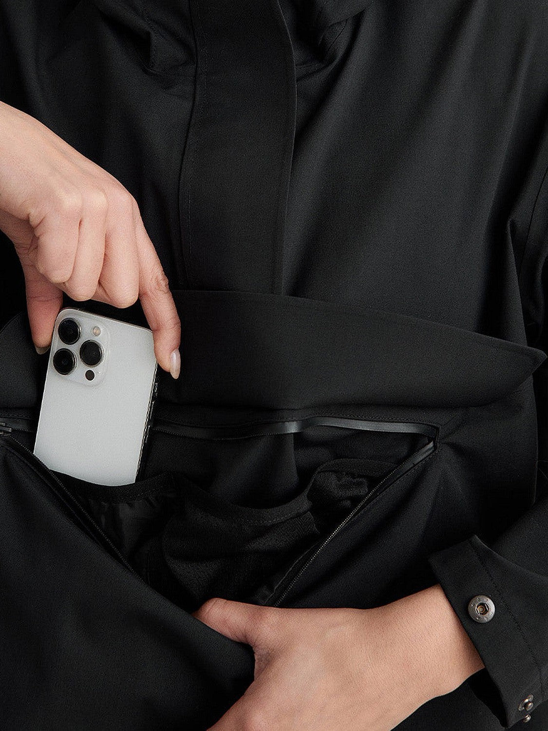 Black Waterproof Oversized Anorak