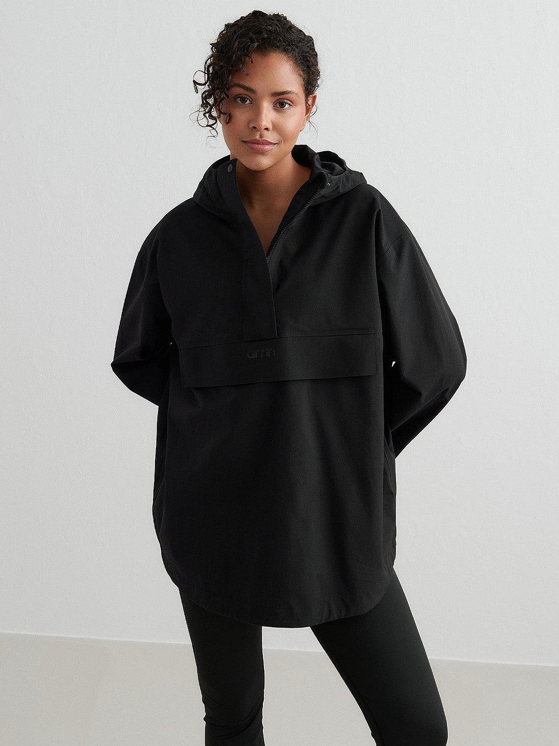 Black Waterproof Oversized Anorak | Jackets | Stirling Sports