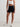 Black Ribbed Midi Biker Shorts