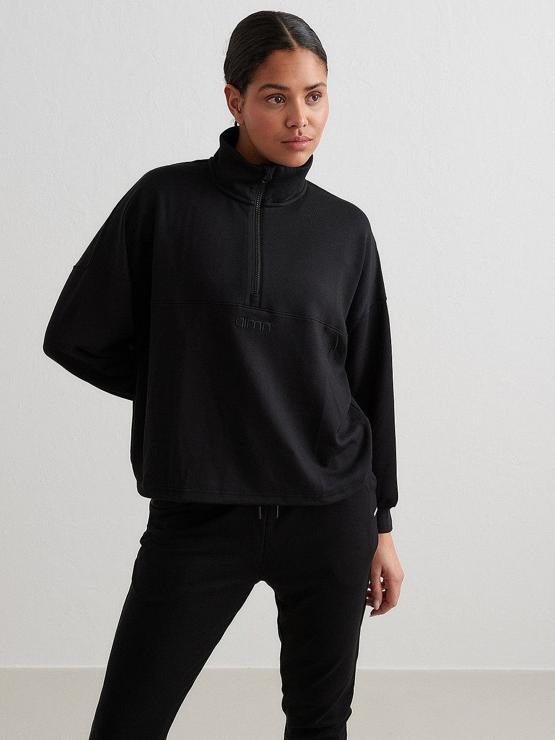 Black Comfy Half Zip