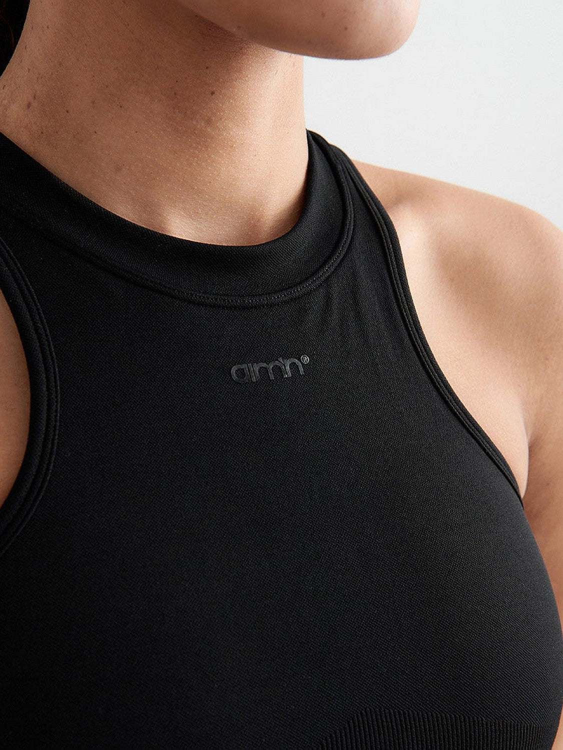 Black Shape Seamless Racerfront Top