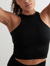 Black Shape Seamless Racerfront Top