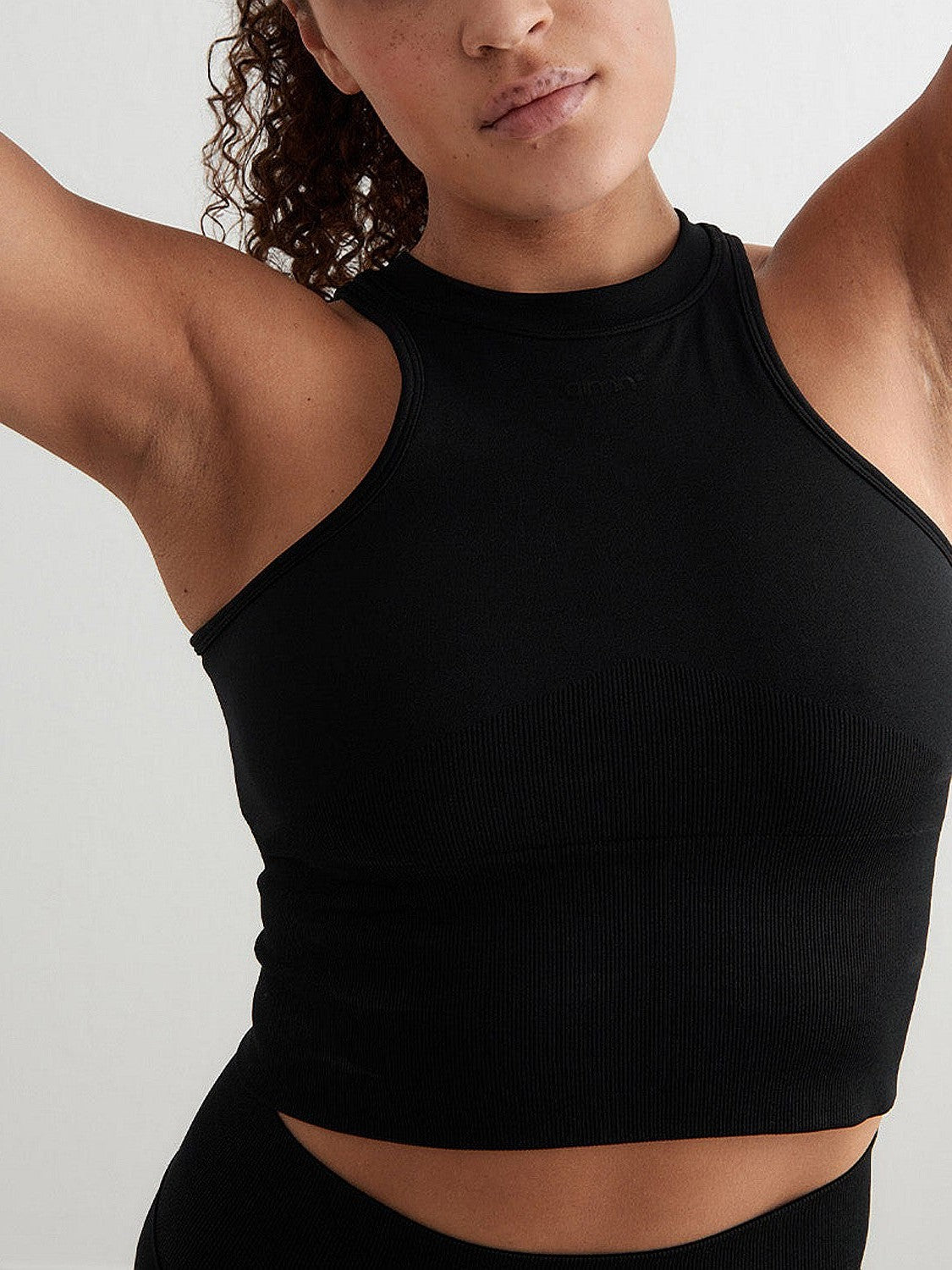 Black Shape Seamless Racerfront Top