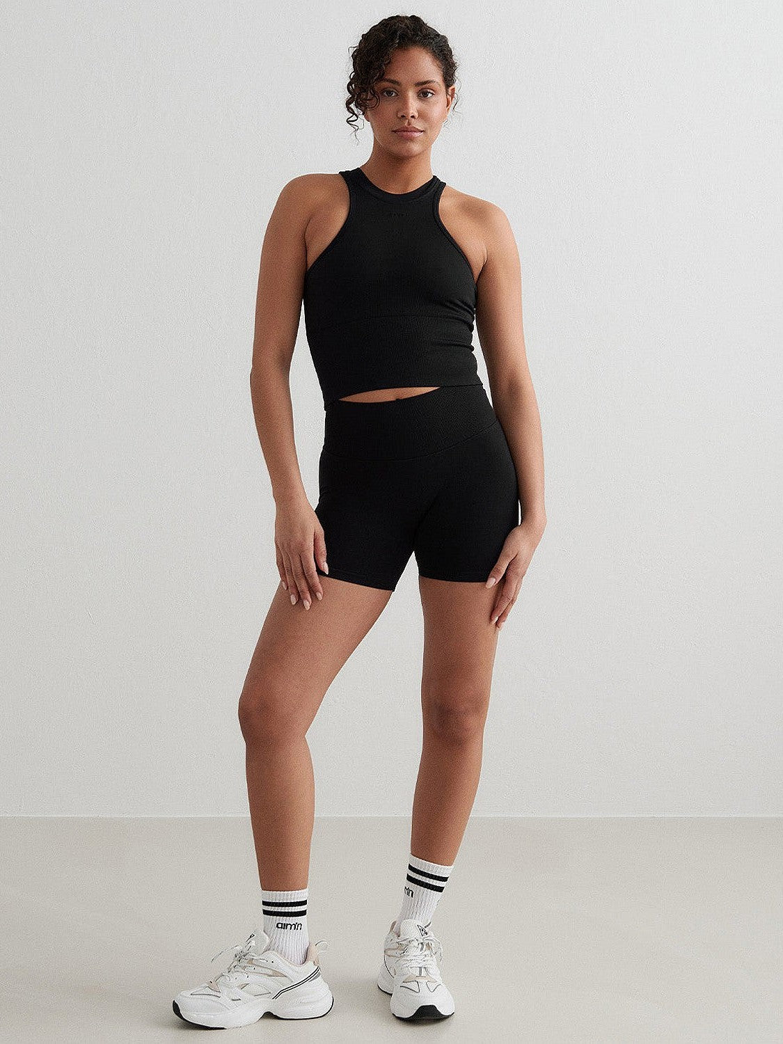 Black Shape Seamless Racerfront Top