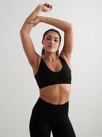 Black Shape Seamless Deep Cut Bra