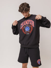 Reverse Weave Field Basketball Crewneck