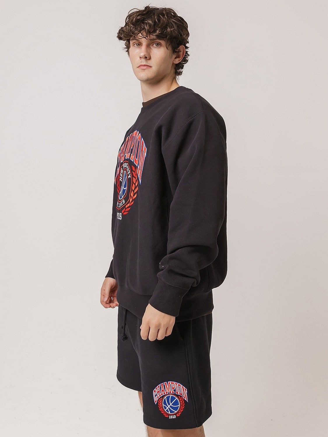 Reverse Weave Field Basketball Crewneck