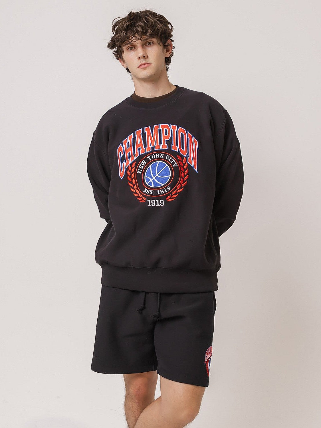 Reverse Weave Field Basketball Crewneck