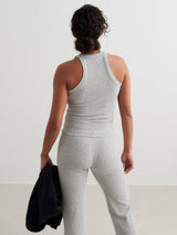 Grey Melange Ease Ribbed Tank Top