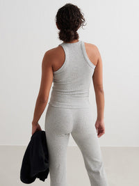 Grey Melange Ease Ribbed Tank Top