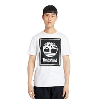 Timberland Mens Stack Logo Tee P54 White-Black
