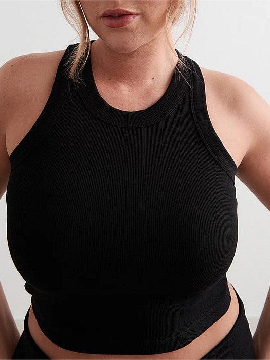 Black Ease Ribbed Tank Top
