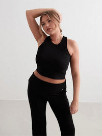 Black Ease Ribbed Tank Top