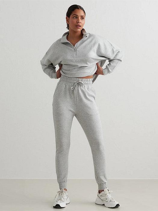 Light Grey Melange Comfy Sweatpants