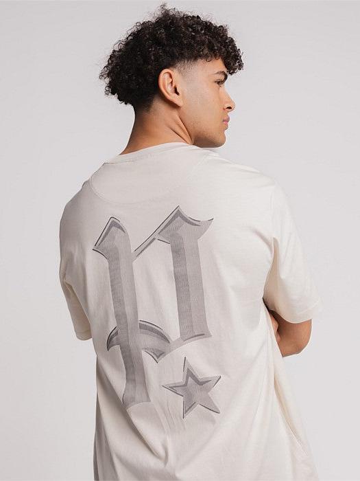 Chrome Track Tee in Off White