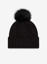 Faux Fur Knitted All Blacks Beanie